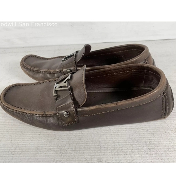 Authentic Louis Vuitton Brown Leather Loafers - Picture 2 of 10